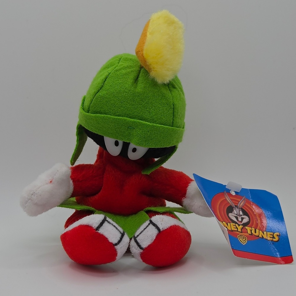Vintage 1999 Looney Tunes Marvin the Martian Plush Keychain Coin Purse NWT